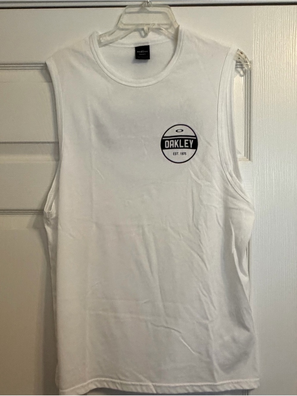 Oakley White Tank with Small Black Logo